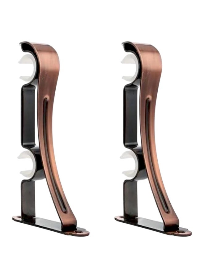 Classic Copper Double Metal Curtain Bracket Set (21cm) - Image 1